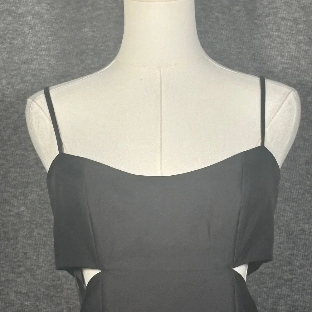 Alfred Sung Black Cutout Back Maxi Gown Formal Evening Dress Size 4 - Picture 2 of 13